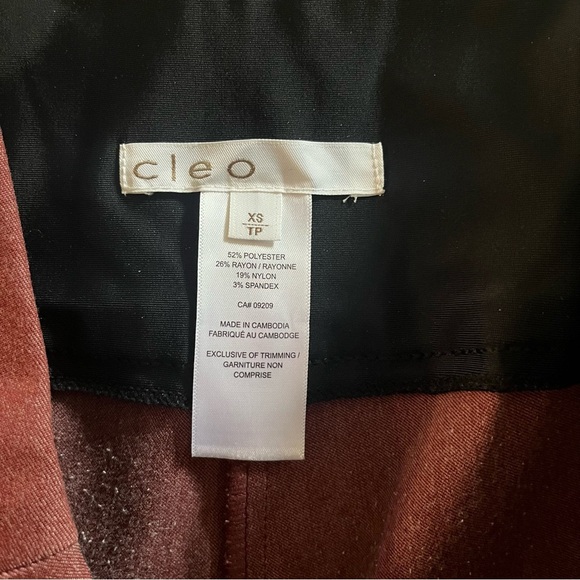 Cleo women’s slim stretch pants bundle burgundy & taupe minimalist office basics - Picture 8 of 8